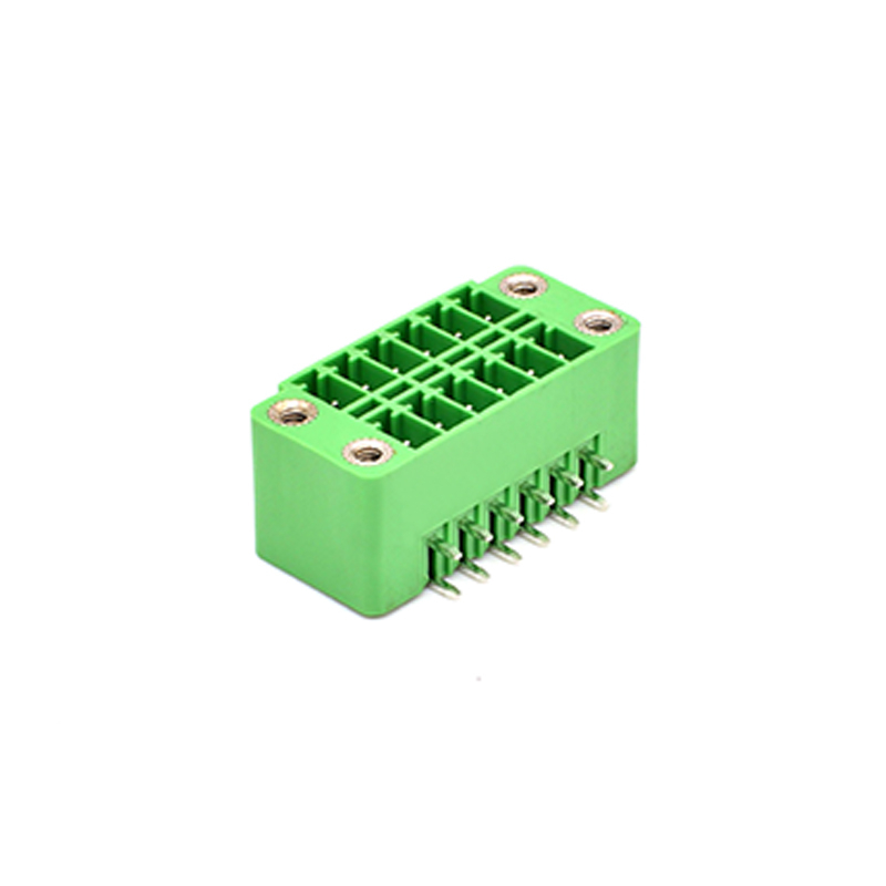 New Products 3.50mm Pitch Female Terminal Block Socket with Double Row Right Angled Pin YE1250-350 with Side Flange